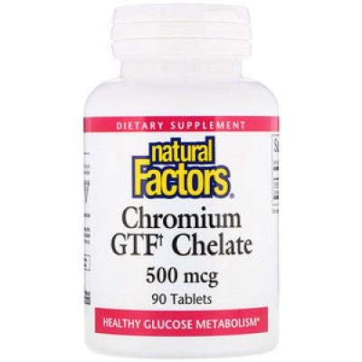 Витамины Natural Factors Chromium GTF Chelate 500 мкг 90 таблеток