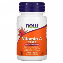 Витамины NOW Vitamin А 10 000 МЕ 100 капсул
