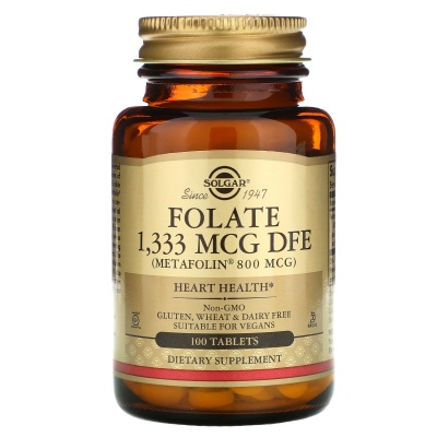 Аминокислота Solgar Folic Acid 800 мкг 100 капсул