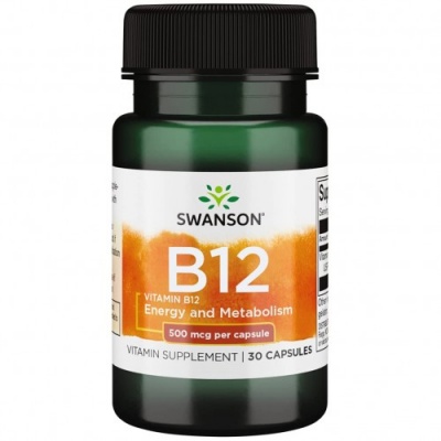 Витамины Swanson Vitamin B-12 500 мг 30 капсул