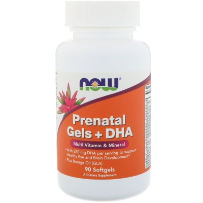 Витамины Now Prenatal Gels+DHA 90 капсул