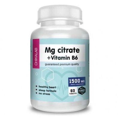 Витамины CHIKALAB Комплекс Магний + B6 60 таблеток
