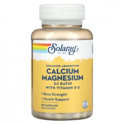 Витамины Solaray Calcium + Magnesium Amino Acid Chelate Complex 90 капсул