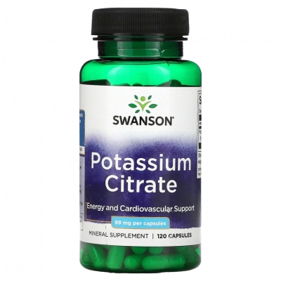 Витамины Swanson Potassium Citrate 99 мг 120 капсул