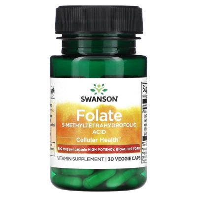 Аминокислота Swanson Folate 800 мг 30 капсул