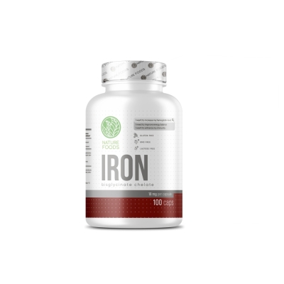 Витамины Nature Foods Iron Bisglycinate 18 мг 100 капсул