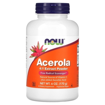 Витамины NOW Acerola 4:1 Extract Powder 170 гр