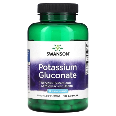 Витамины Swanson Potassium Gluconate 99 мг 100 капсул
