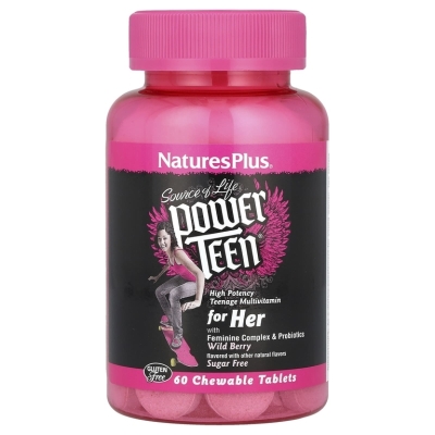 Витамины Natures Plus Power Teen for Her 60 жевательных таблеток